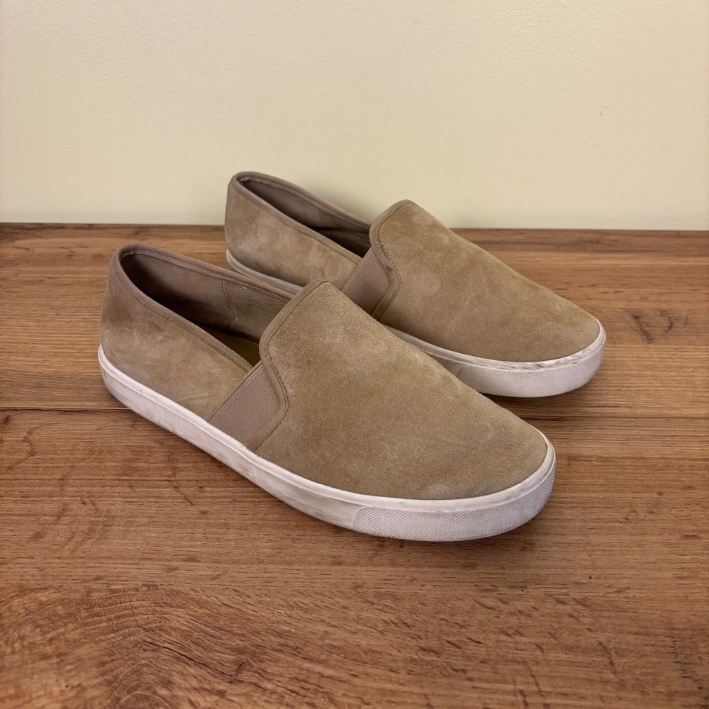 VINCE Blair Suede Slip-On Sneakers Light Sable‎ Tan Women Size 8 Casual Everyday